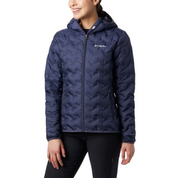 Columbia Delta Ridge Down Hooded, Chamarras Azul Marino Para Mujer | 589207-DJE